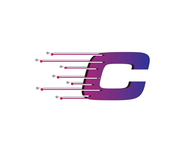 Fast Data Techno Conexão Carta Logo —  Vetores de Stock