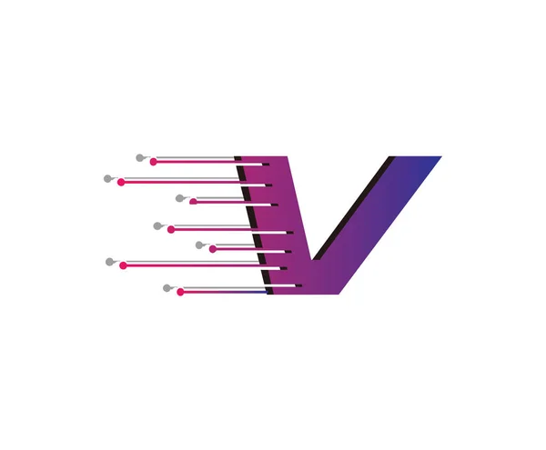 Schnelle Daten Techno Connection Letter Logo — Stockvektor
