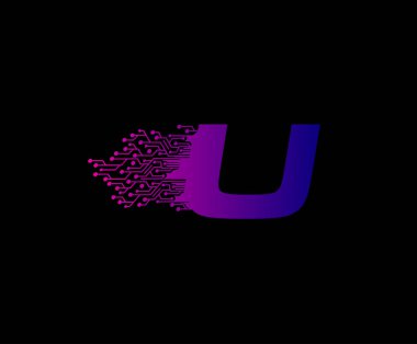 Hızlı Tekno Veri U Harf Logosu.
