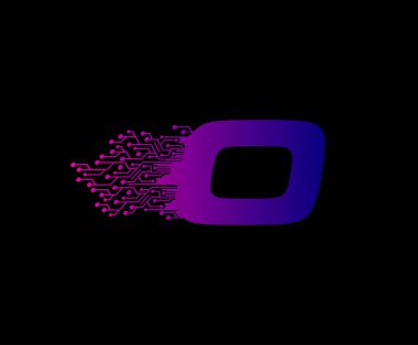 Hızlı Tekno Veri O Harf Logosu.