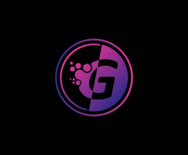 Çember Tekno Noktalı G Harfi Logosu