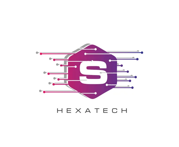 Hexa Data Techno Connection Letter Logo — стоковий вектор