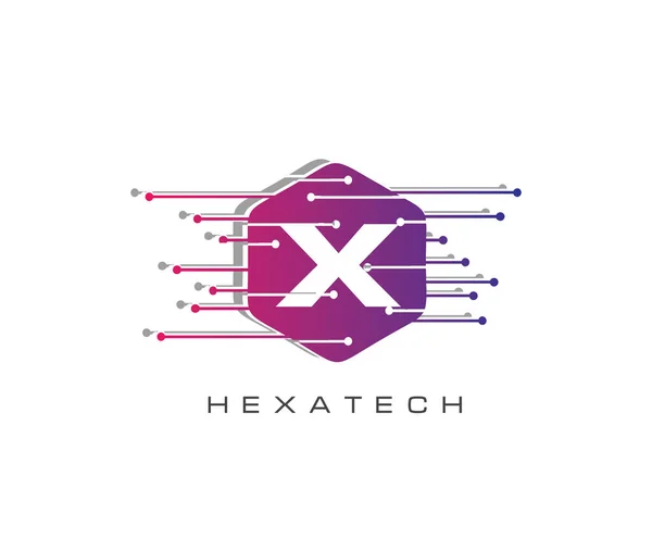 Hexa Data Techno Connection Letter Logo — стоковий вектор