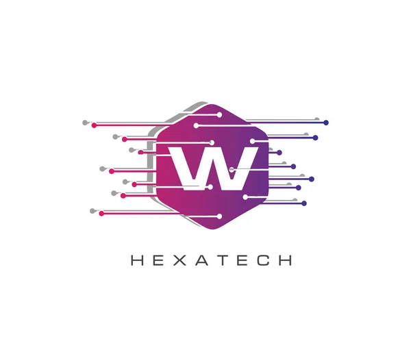 Hexa Data Techno Connection Логотип Літери — стоковий вектор
