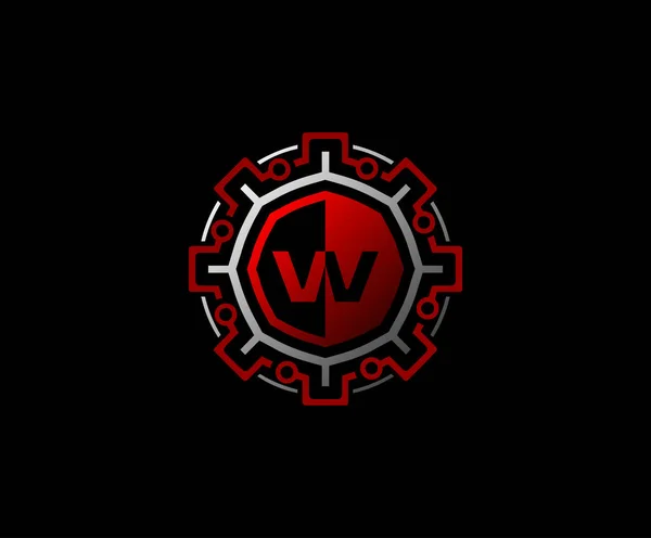 Γράμμα Gear Σύνδεση Δεδομένων Logo Icon Αρχική Κόκκινο Εργαλείο Και — Διανυσματικό Αρχείο