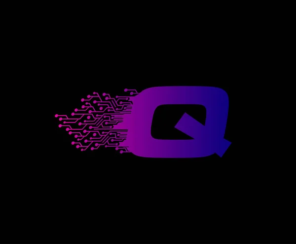 Fast Techno Data Lettre Logo — Image vectorielle