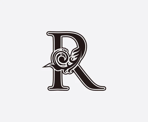 Letter Classic Vintage Floral Icon Initial Design — стоковый вектор