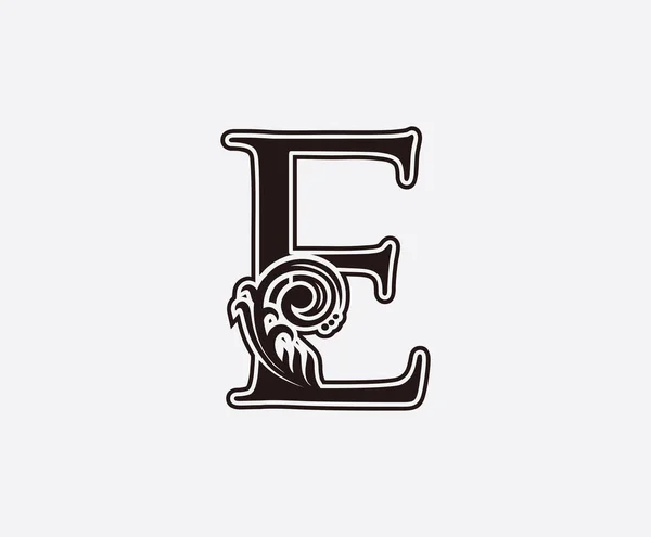 Icône Classique Logo Floral Vintage Lettre Conception Initiale Tourbillon — Image vectorielle