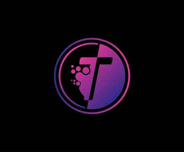 Λογότυπο Χαρακτήρων Techno Dotted Κύκλου — Διανυσματικό Αρχείο