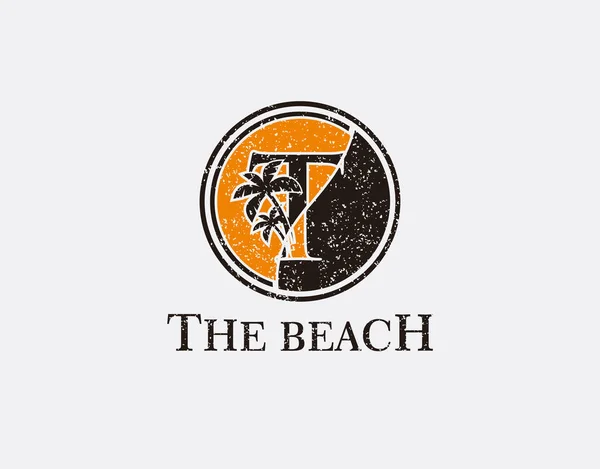 Logotipo Letra Círculo Praia — Vetor de Stock