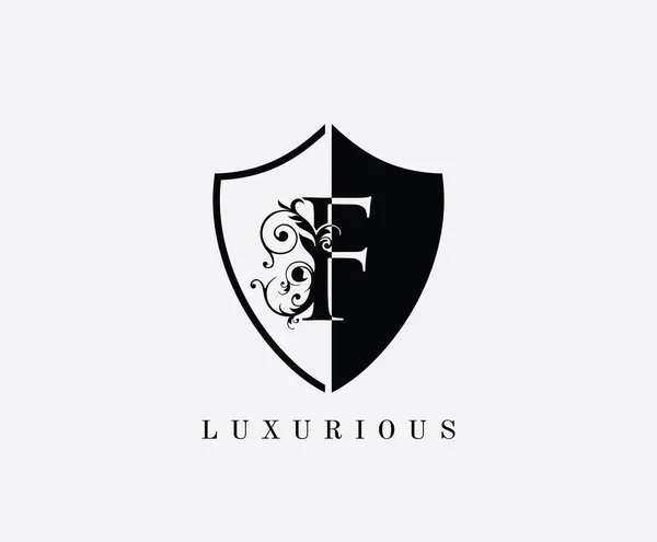 Luxus Pajzs Betű Logó Kezdeti Classic Védelem Szimbólum — Stock Vector