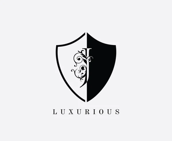 Luxury Shield Letter Logo Initial Classic Protection Symbol — 图库矢量图片