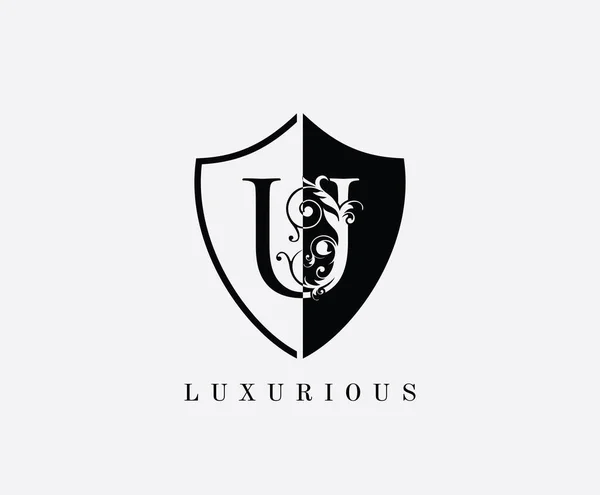 Luxe Schild Letter Logo Eerste Classic Protection Symbool — Stockvector