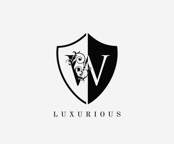 Logo Lettre Bouclier Luxe Symbole Protection Classique Initial — Image vectorielle