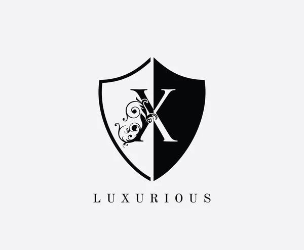 Luxe Schild Letter Logo Initial Classic Protection Symbool — Stockvector