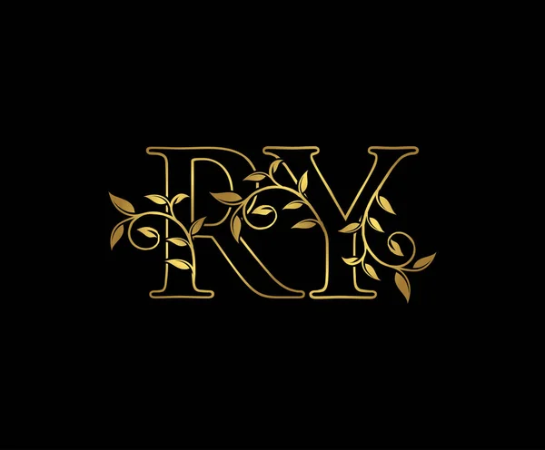 Počáteční Písmeno Zlaté Logo Ikona Elegantní Zlaté Písmeno Monogram Logo — Stockový vektor