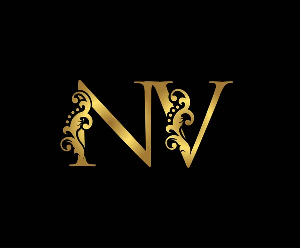 Luxusbuchstaben Und Vintage Gold Floral Logo Icon Überlappendes Monogramm Logo — Stockvektor