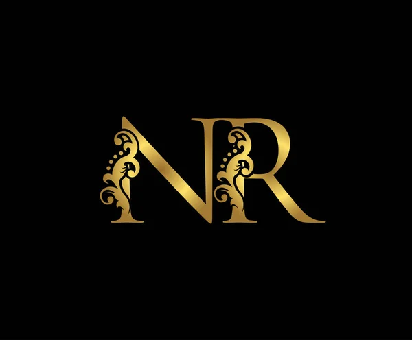 Luxusbuchstaben Und Vintage Gold Floral Logo Icon Überlappendes Monogramm Logo — Stockvektor