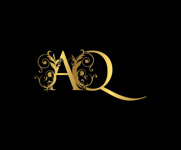 Luxury Letter Vintage Gold Floral Logo Icon Overlapping Monogram Logo — Stock Vector