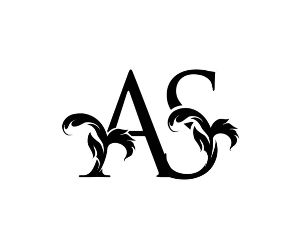 Klassieke Floral Letter Logo Icon — Stockvector