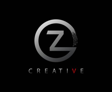 Ağ Z Harf Çemberi Veri Teknolojisi Logosu