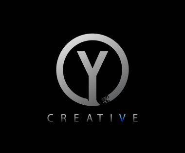 Gümüş Harf Çemberi Veri Teknolojisi Logosu