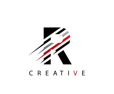 Soyut Başlangıç Harfi R Hızlı Teknoloji logo ikonu vektör tasarımı kavramı.