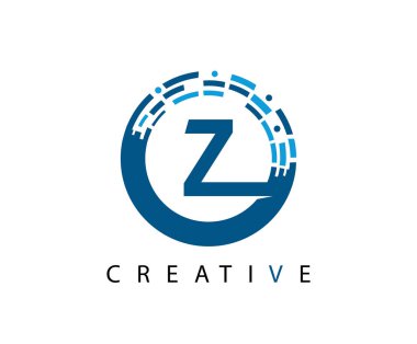 Çember Veri Ağı Z Harfi Logosu