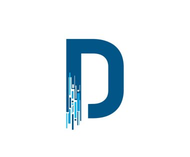 Harf D Dijital Ağ, Teknoloji ve Dijital soyut çizgi D ağ ağ taşıyıcı logosu.