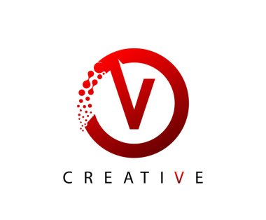 Kırmızı Daire V Noktalı Tekno Logosu