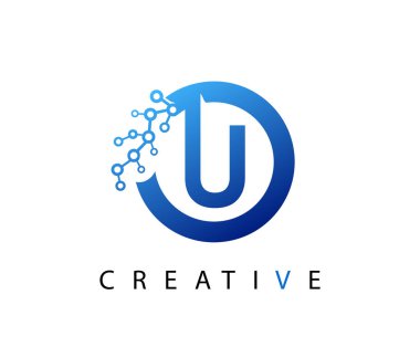 U Harfi Veri Ağı Tekno Logosunu Çember