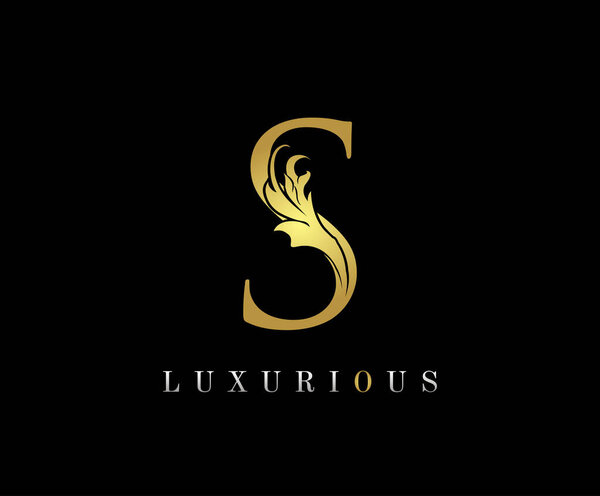 Elegant Gold S Letter Floral Logo