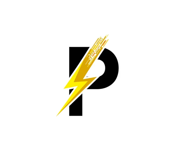 Techno Flash Pの文字ロゴ — ストックベクタ