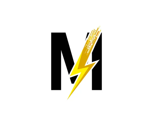 Techno Flash Letter Logo — Stockový vektor