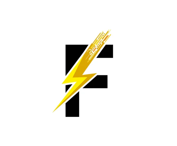Techno Flash F手紙ロゴ — ストックベクタ