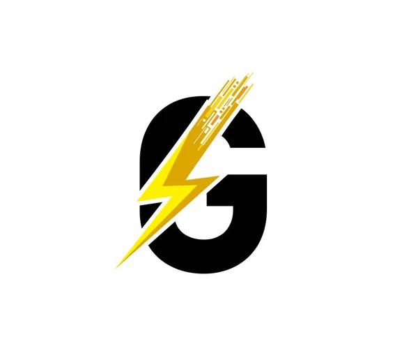 Techno Flash Brev Logotyp — Stock vektor