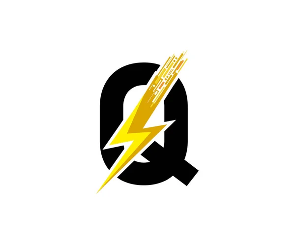 Techno Flash Brev Logotyp — Stock vektor