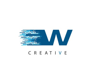 Hızlı Dijital W Harfi Logosu