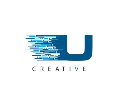 Hızlı Dijital U Harfi Logosu