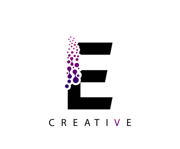 Logotipo Letra Con Diseño Púrpura Rosado Las Partículas Del Color — Archivo Imágenes Vectoriales
