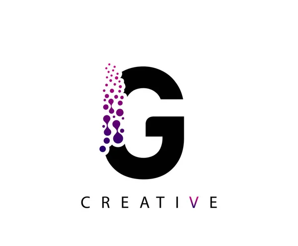 Logotipo Letra Con Diseño Puntos Partículas Color Púrpura Rosa — Archivo Imágenes Vectoriales