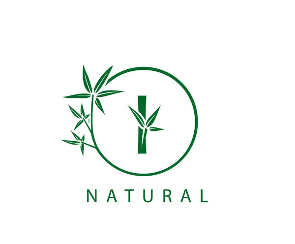 Logo 처음에 초록색 대나무를 사용하였다 — 스톡 벡터