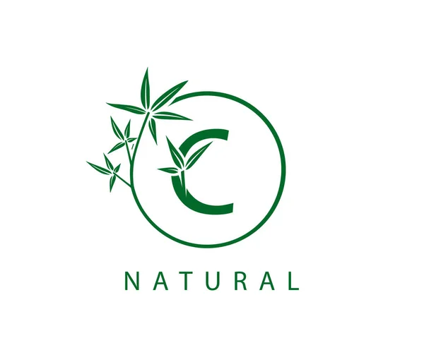Λογότυπο Του Γρην Λιφ Αρχική Τον Κύκλο Πράσινο Μπαμπού — Διανυσματικό Αρχείο