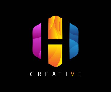 Yaratıcı Altıgen H Harfi Logosu.