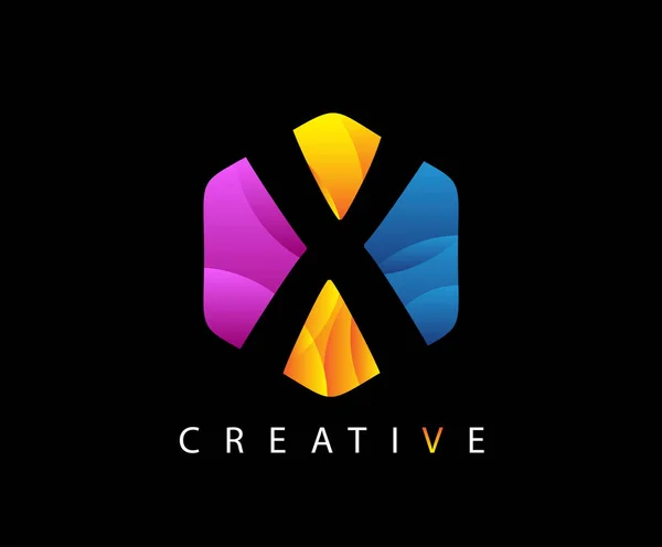 Logo Lettre Créatif Hexagone — Image vectorielle