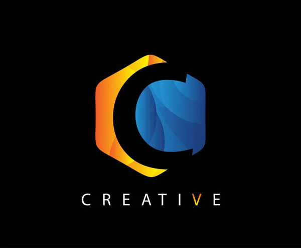 Creative Hexagon กษรโลโก — ภาพเวกเตอร์สต็อก