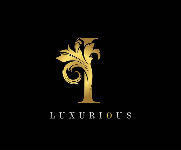 Golden Lettre Élégante Style Royal Gracieux Calligraphique Beau Logo Emblème — Image vectorielle