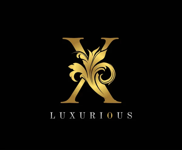Ícone Logotipo Luxo Golden Design Elegante Logotipo Letra — Vetor de Stock
