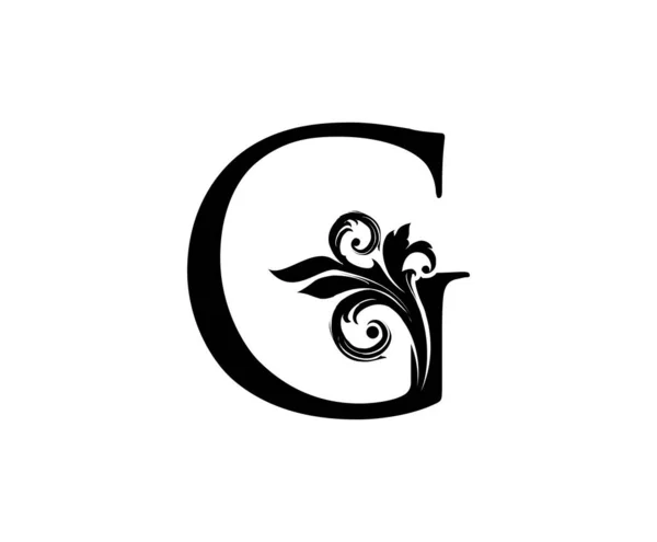 Vintage Carta Logo Vetor Design Letra Com Cor Preta Mão —  Vetores de Stock