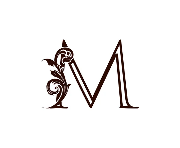 Monogramme Nature Floral Luxe Lettre Logo Concept Élégance Forme Fleuriste — Image vectorielle